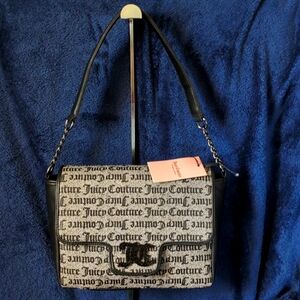 Juicy Couture shoulder Bag- Diamond in the Sky, Black/Beige  retail $79, 11x7x3
